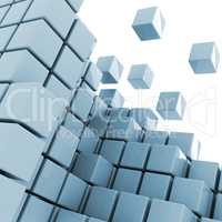 some cubes getting detached abstract background