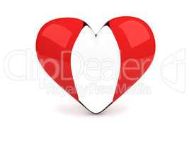transparent heart on the white background