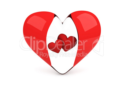 transparent heart with two red hearts inside