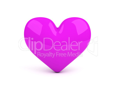 violet heart over white background