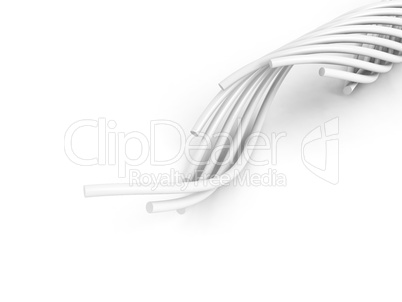 white cables over white background