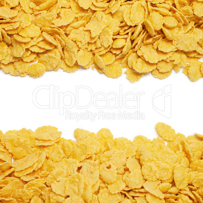 cornflakes background with copy space in the centre