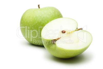 fresh green apples isolated over white background