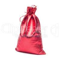 red christmas bag with present
