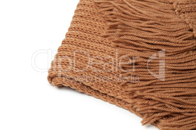 brown woolen scarf on the white background