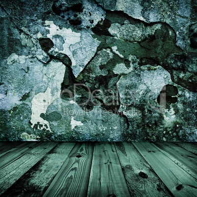 old grunge stylish wall and wooden floor in a room