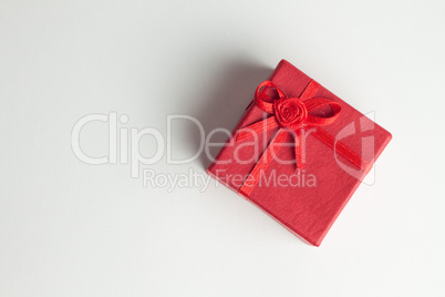 red present box over white