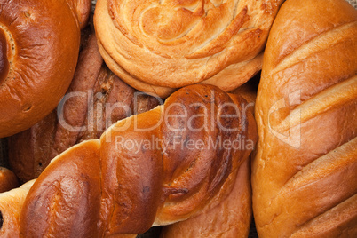 variety of fresh bread background