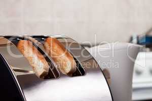 bread toaster in the kitchen morning time