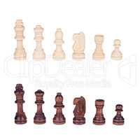 chess figures set isolated over white background