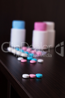 colorful pills on the table