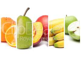 compositopn of different fruit over white background