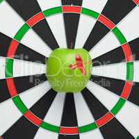 dart hit right in the centre of target