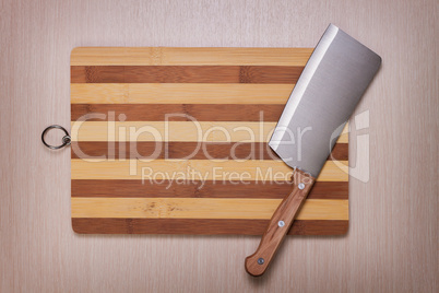 knife and cutting board on the table