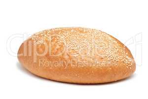 loaf of bread with sesame  isolated over white background