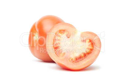 red fresh tomato isolated over white background