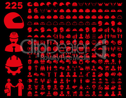 Work Safety and Helmet Icon Set.