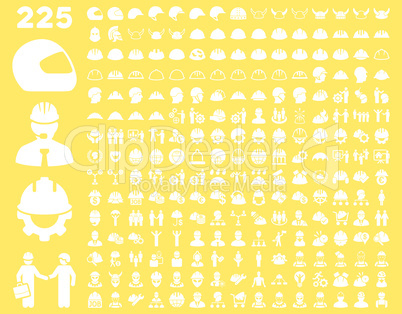 Work Safety and Helmet Icon Set.