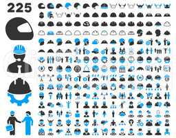 Work Safety and Helmet Icon Set.