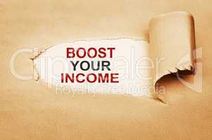 Boost Your Income Behind Torn Paper