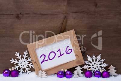 Purple Christmas Decoration, Snow, 2016