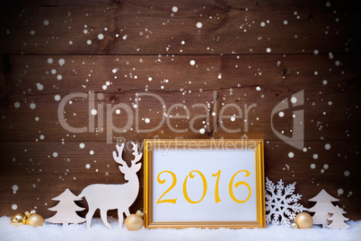 White And Golden Christmas Card, Snowflake, 2016, New Year