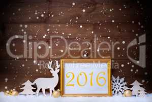 White And Golden Christmas Card, Snowflake, 2016, New Year