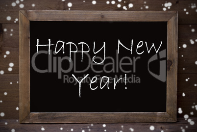 Chalkboard With Happy New Year, Snowflakes