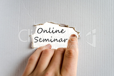 Online seminar text concept