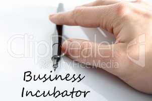 Business incubator text concept