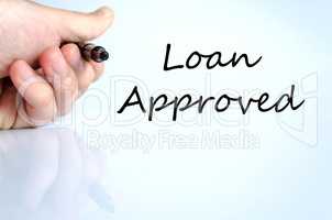 Loan approved text concept