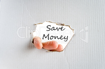 Save money text concept