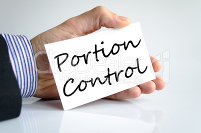 Portion control text concept