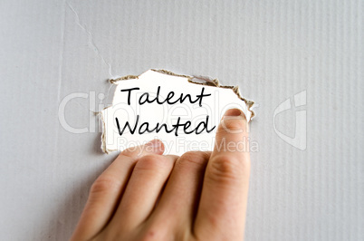 Talent wanted text concept