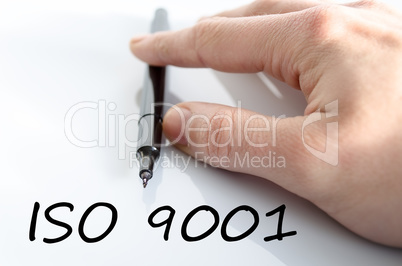 Iso 9001 text concept