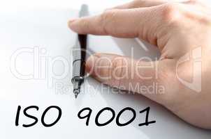 Iso 9001 text concept