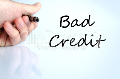 Bad credit text concept