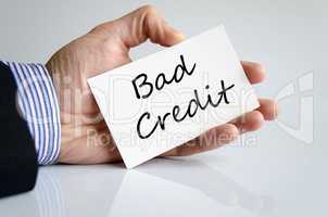 Bad credit text concept