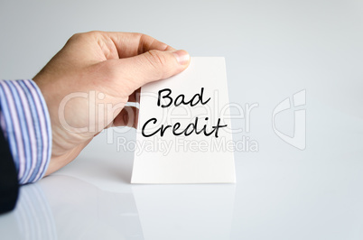 Bad credit text concept