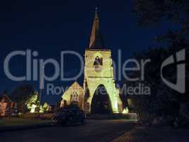 St Mary Magdalene church in Tanworth in Arden at night