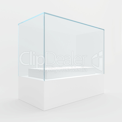 Empty glass showcase Empty glass showcase