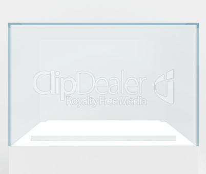 display case. 3d render. isolated on gray background