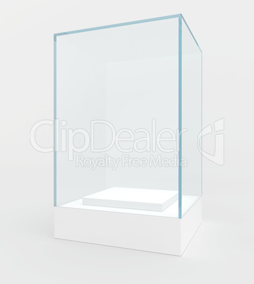 display case. 3d render. isolated on gray background