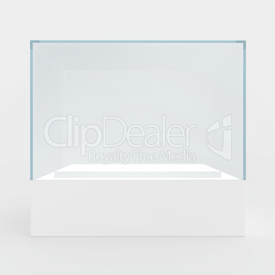 display case. 3d render. isolated on gray background