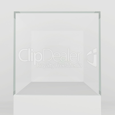 display case. 3d render. isolated on gray background