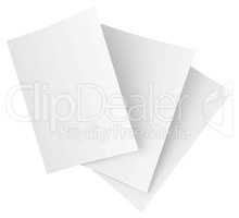 blank sheets of paper isolated on white background