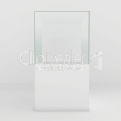 display case. 3d render. isolated on gray background