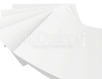 blank sheets of paper isolated on white background