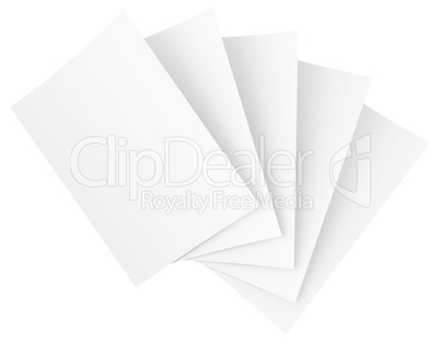 blank sheets of paper isolated on white background