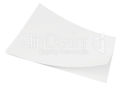 Realistic 3D rendering of blank white sheets paper